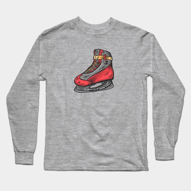 Ice Skate Illustration Long Sleeve T-Shirt by SLAG_Creative